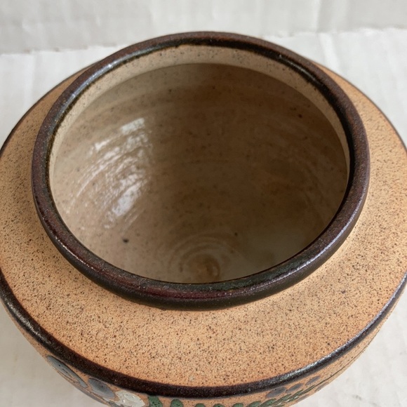 Netz Pottery Mexico Tonala fern leaf covered trinket dish bowl - Picture 11 of 15